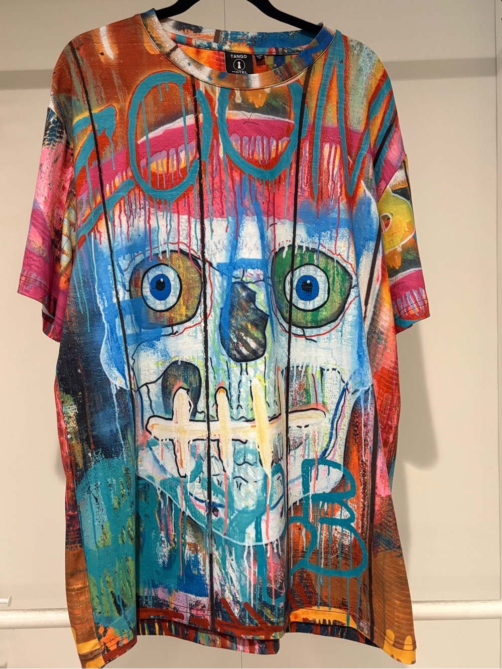 Tango Hotel Collection Skull Graphic Tee Men’s L Colorful Streetwear Art Shirt
